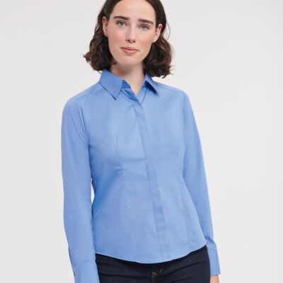 Russell Athletic Collection Ladies Long Sleeve Fitted Poplin Shirt Thumbnail
