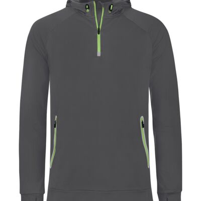 Proact Zip Neck Hooded Sweatshirt Thumbnail