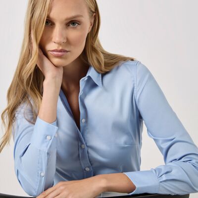 Kustom Kit Ladies Long Sleeve Tailored Stretch Oxford Shirt Thumbnail