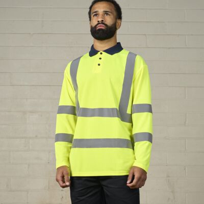 High visibility long sleeve polo Thumbnail