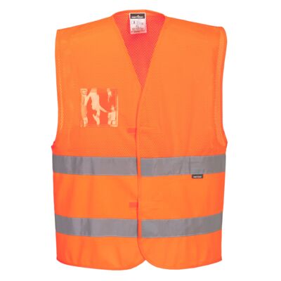 C494 Hi-Vis Half Mesh Two Band Vest  Thumbnail