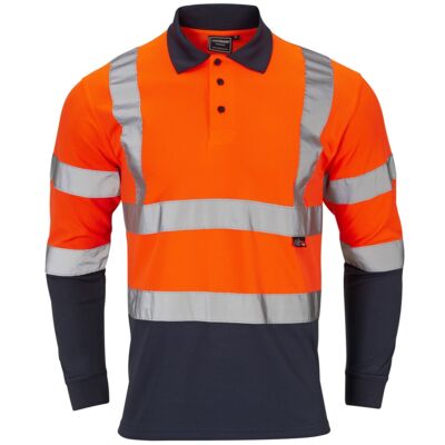 Hi Vis Two Tone Long Sleeve Polo Shirt Thumbnail