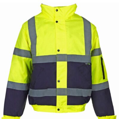 Hi Vis Yellow Bomber Jacket 2 Tone Thumbnail