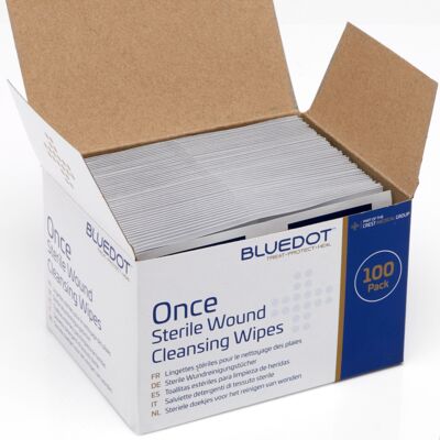 Blue Dot Once Sterile Saline Wipes (Box 100) Thumbnail