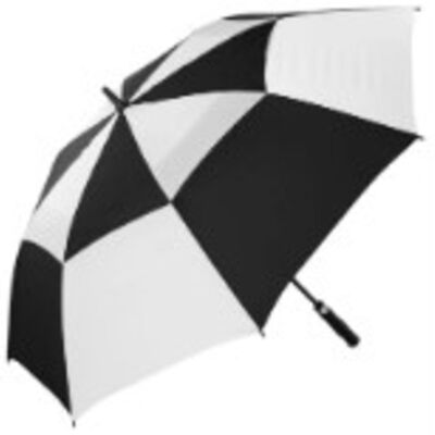 Copy of CYCLONE Auto Vented Golf Umbrella Printed with Logo to 4 White Panels & 2Colour Logo Printed to 4 Black Panels Thumbnail
