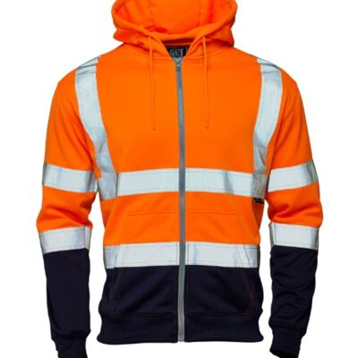 31881-7 - Supertouch Hi Vis Two Tone Zipped Hooded Sweatshirt Thumbnail